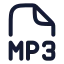 Mp 3 icon with stroke rounded style