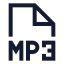 Mp 3 icon with stroke sharp style