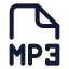 Mp 3 icon with stroke standard style