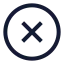 Multiplicationsigncircle icon with stroke sharp style