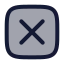 Multiplicationsignsquare icon with duotone rounded style