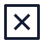 Multiplicationsignsquare icon with stroke sharp style