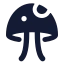 Mushroom icon with solid rounded style