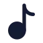 Music icon with solid rounded style
