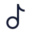 Music icon with stroke sharp style