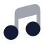 Music icon with bulk rounded style