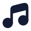Music icon with solid rounded style