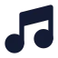 Music icon with solid standard style