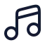 Music icon with stroke rounded style