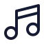 Music icon with stroke standard style