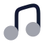 Music icon with bulk rounded style