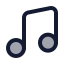 Music icon with duotone standard style