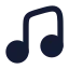 Music icon with solid rounded style