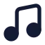 Music icon with solid standard style