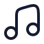 Music icon with stroke rounded style
