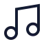 Music icon with stroke sharp style