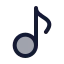 Music icon with duotone rounded style