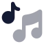 Musicnote icon with bulk rounded style