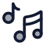 Musicnote icon with duotone rounded style