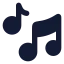 Musicnote icon with solid rounded style