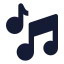 Musicnote icon with solid sharp style