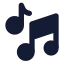Musicnote icon with solid standard style