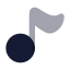 Musicnote icon with bulk rounded style