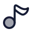 Musicnote icon with duotone rounded style