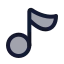 Musicnote icon with duotone standard style