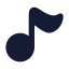 Musicnote icon with solid rounded style