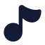Musicnote icon with solid standard style