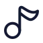 Musicnote icon with stroke rounded style