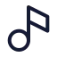Musicnote icon with stroke sharp style