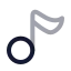 Musicnote icon with twotone rounded style