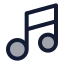 Musicnote icon with duotone standard style