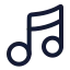 Musicnote icon with stroke rounded style