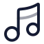 Musicnote icon with twotone rounded style
