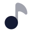 Musicnote icon with bulk rounded style