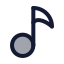 Musicnote icon with duotone rounded style