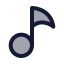 Musicnote icon with duotone standard style