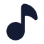 Musicnote icon with solid rounded style