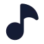 Musicnote icon with solid standard style