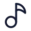 Musicnote icon with stroke rounded style