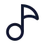 Musicnote icon with stroke sharp style