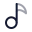 Musicnote icon with twotone rounded style