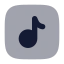 Musicnotesquare icon with bulk rounded style