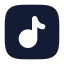 Musicnotesquare icon with solid rounded style