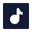 Musicnotesquare icon with solid sharp style