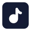 Musicnotesquare icon with solid standard style