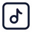 Musicnotesquare icon with stroke standard style